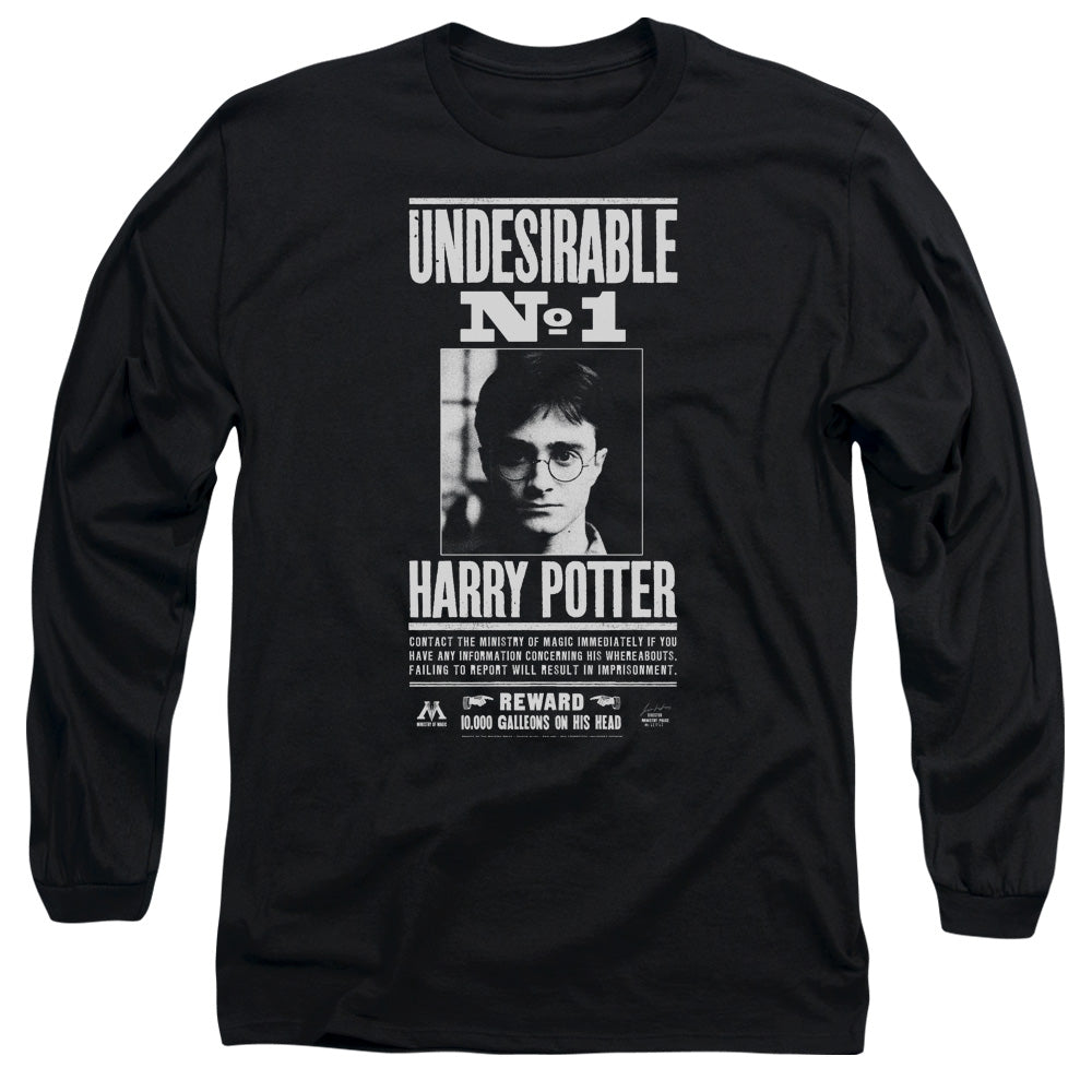 Harry Potter Undesirable No 1 Mens Long Sleeve Shirt Black Officially Licensed Officially Licensed