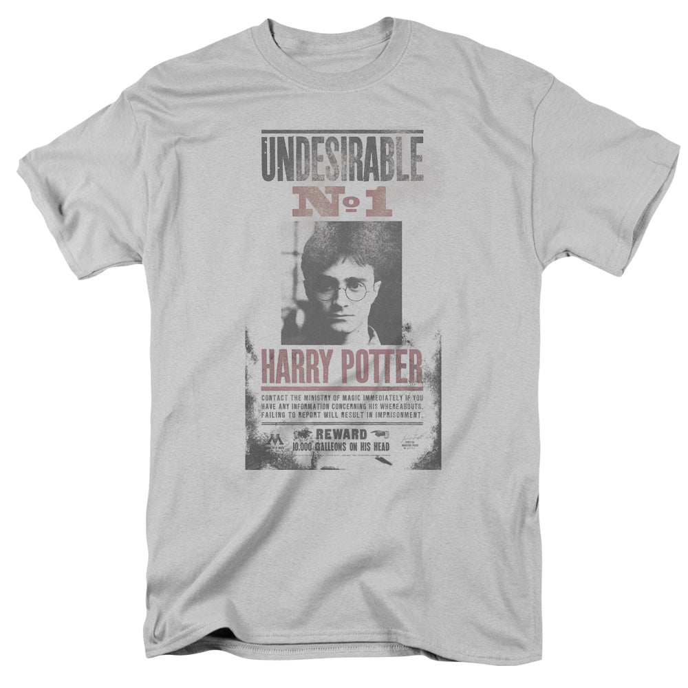 Harry Potter Undesirable No 1 Distressed Mens T Shirt Silver Officially Licensed