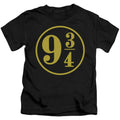 Harry Potter 9 3 4 Juvenile Kids Youth T Shirt Black Officially Licensed