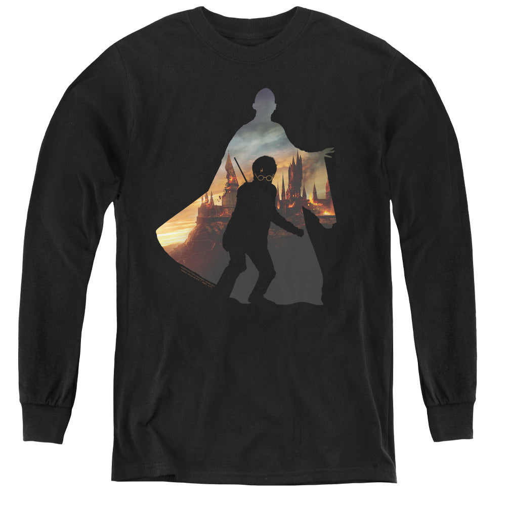 Harry Potter Voldemort Looms Long Sleeve Kids Youth T Shirt Black Officially Licensed