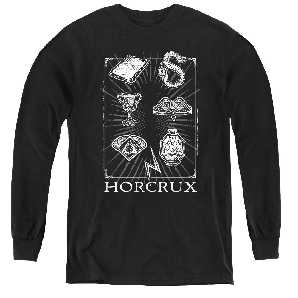 Harry Potter Horcrux Symbols Long Sleeve Kids Youth T Shirt Black Officially Licensed
