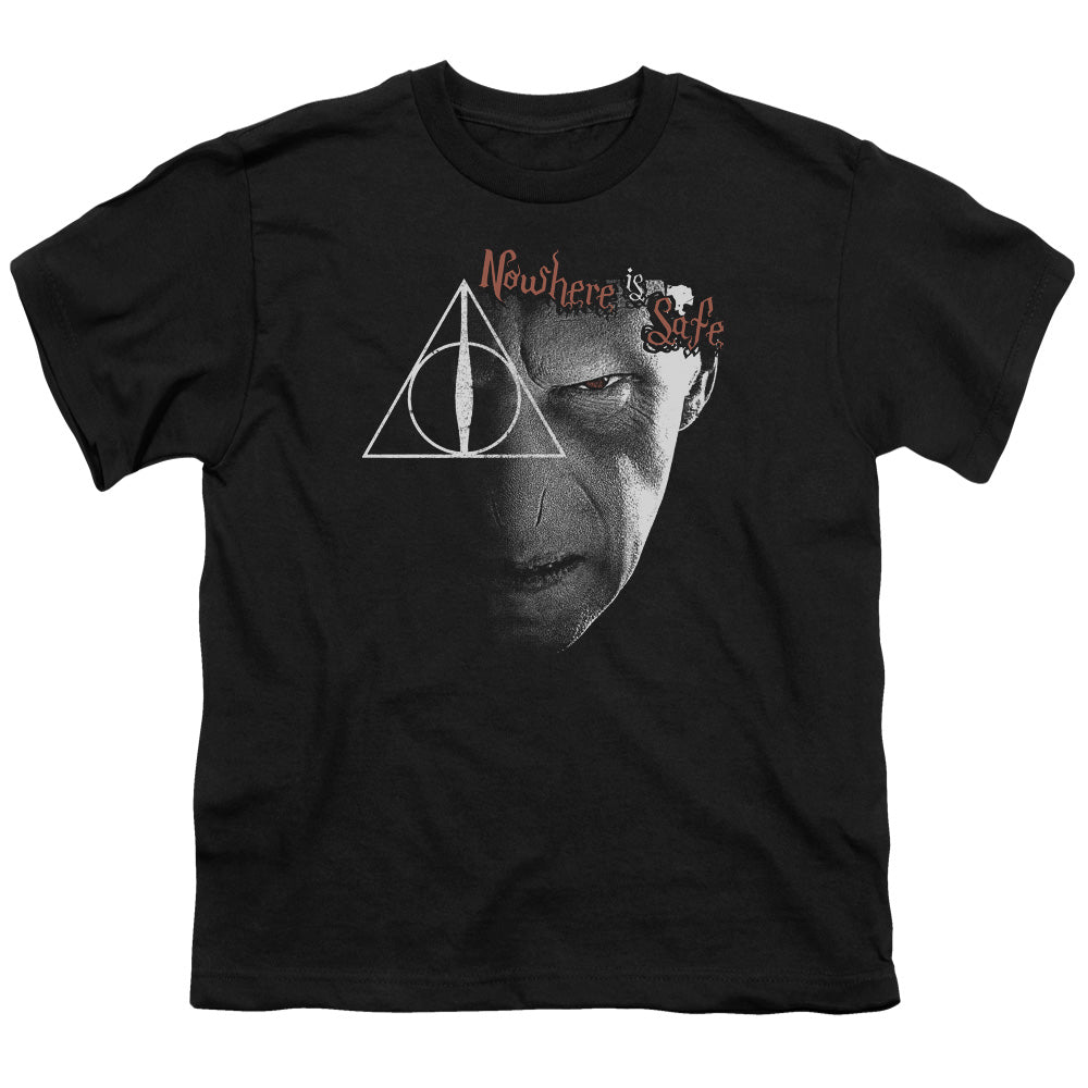 Harry Potter Nowhere is Safe Kids Youth T Shirt Black Officially Licensed