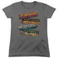 Harry Potter Burnt Banners Womens T Shirt Charcoal Officially Licensed