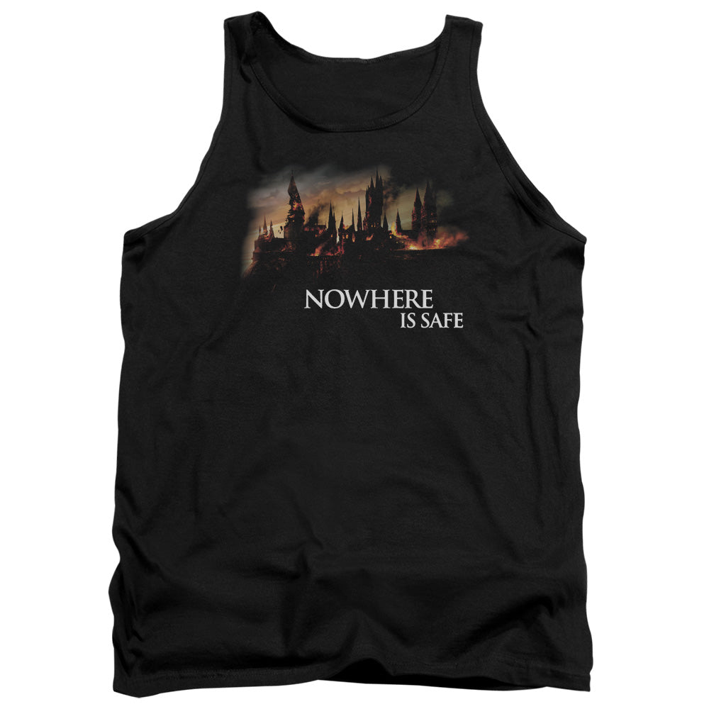 Harry Potter Burning Hogwarts Mens Tank Top Shirt Black Officially Licensed