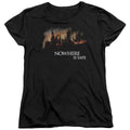 Harry Potter Burning Hogwarts Womens T Shirt Black Officially Licensed