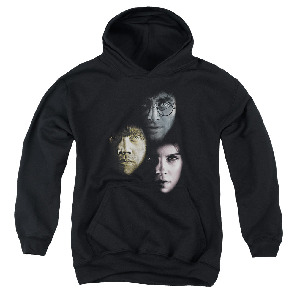 Harry Potter Hero Heads Kids Youth Hoodie Black Officially Licensed