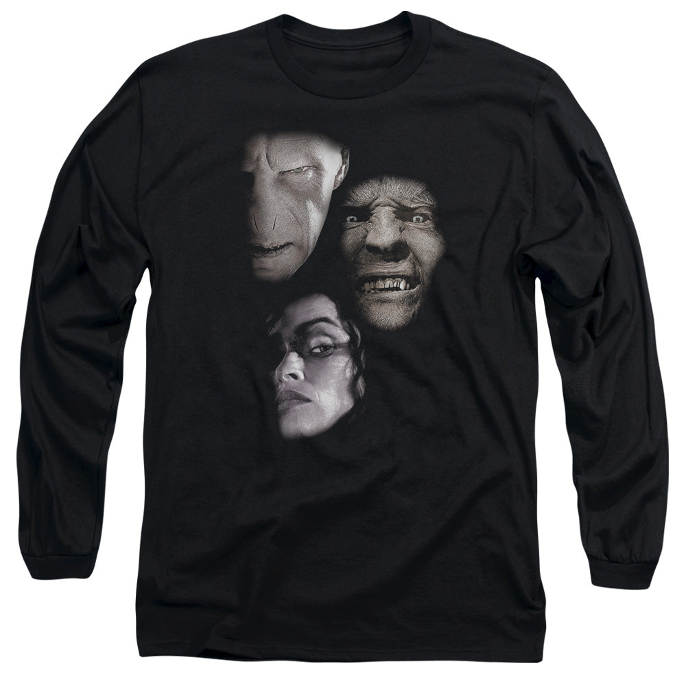 Harry Potter Villian Heads Mens Long Sleeve Shirt Black Officially Licensed Officially Licensed