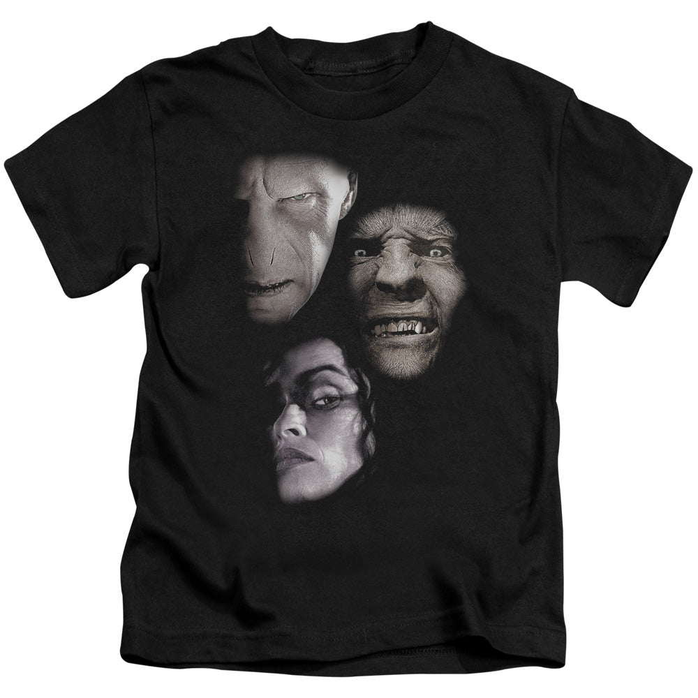 Harry Potter Villian Heads Juvenile Kids Youth T Shirt Black Officially Licensed