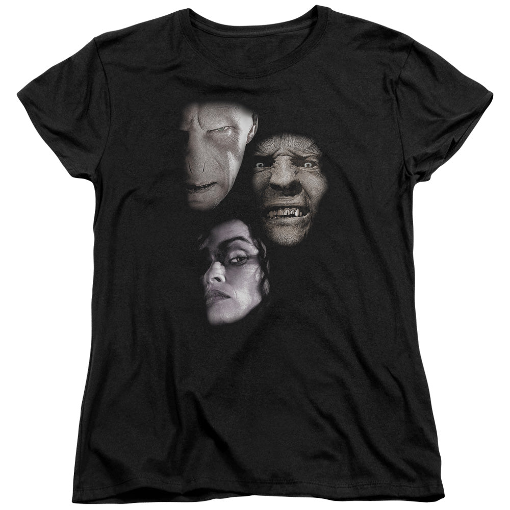 Harry Potter Villian Heads Womens T Shirt Black Officially Licensed