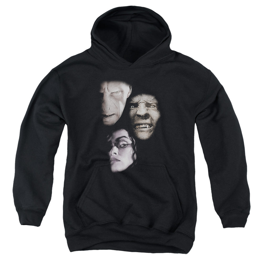 Harry Potter Villian Heads Kids Youth Hoodie Black Officially Licensed