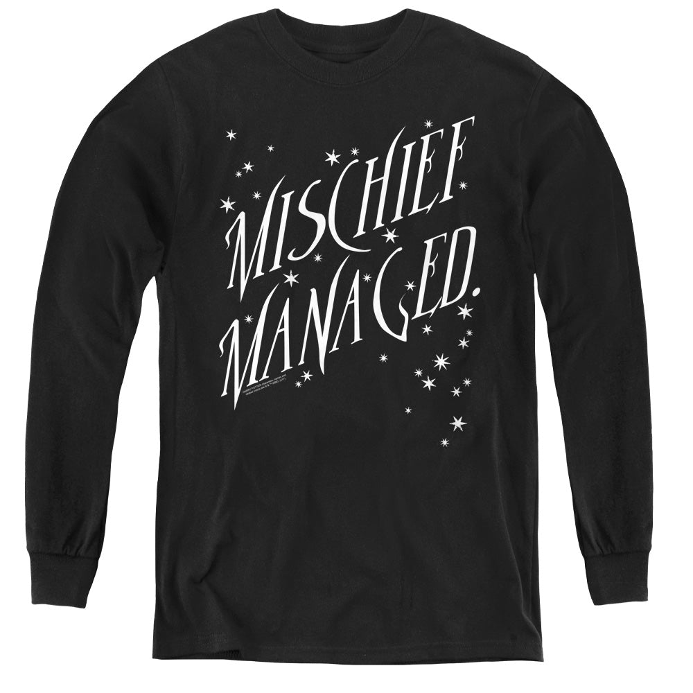 Harry Potter Mischief Managed 4 Long Sleeve Kids Youth T Shirt Black Officially Licensed