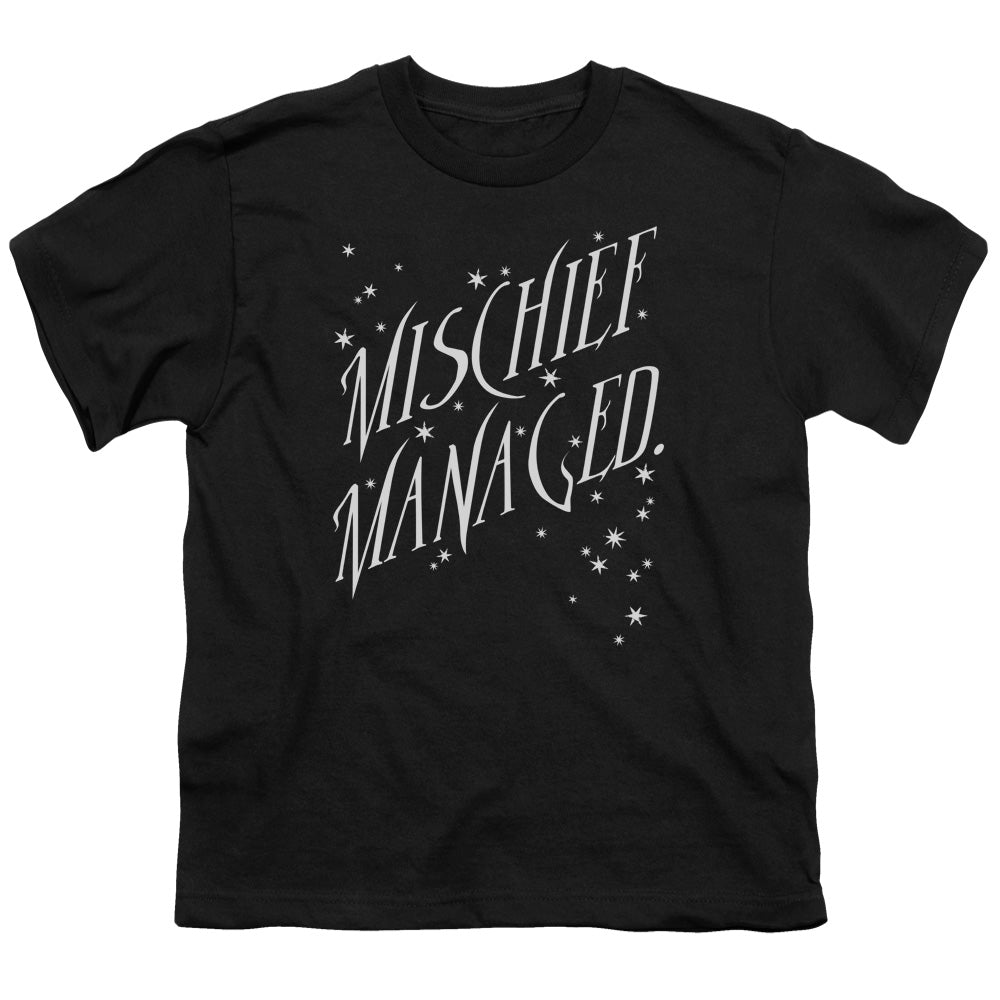 Harry Potter Mischief Managed 4 Kids Youth T Shirt Black Officially Licensed