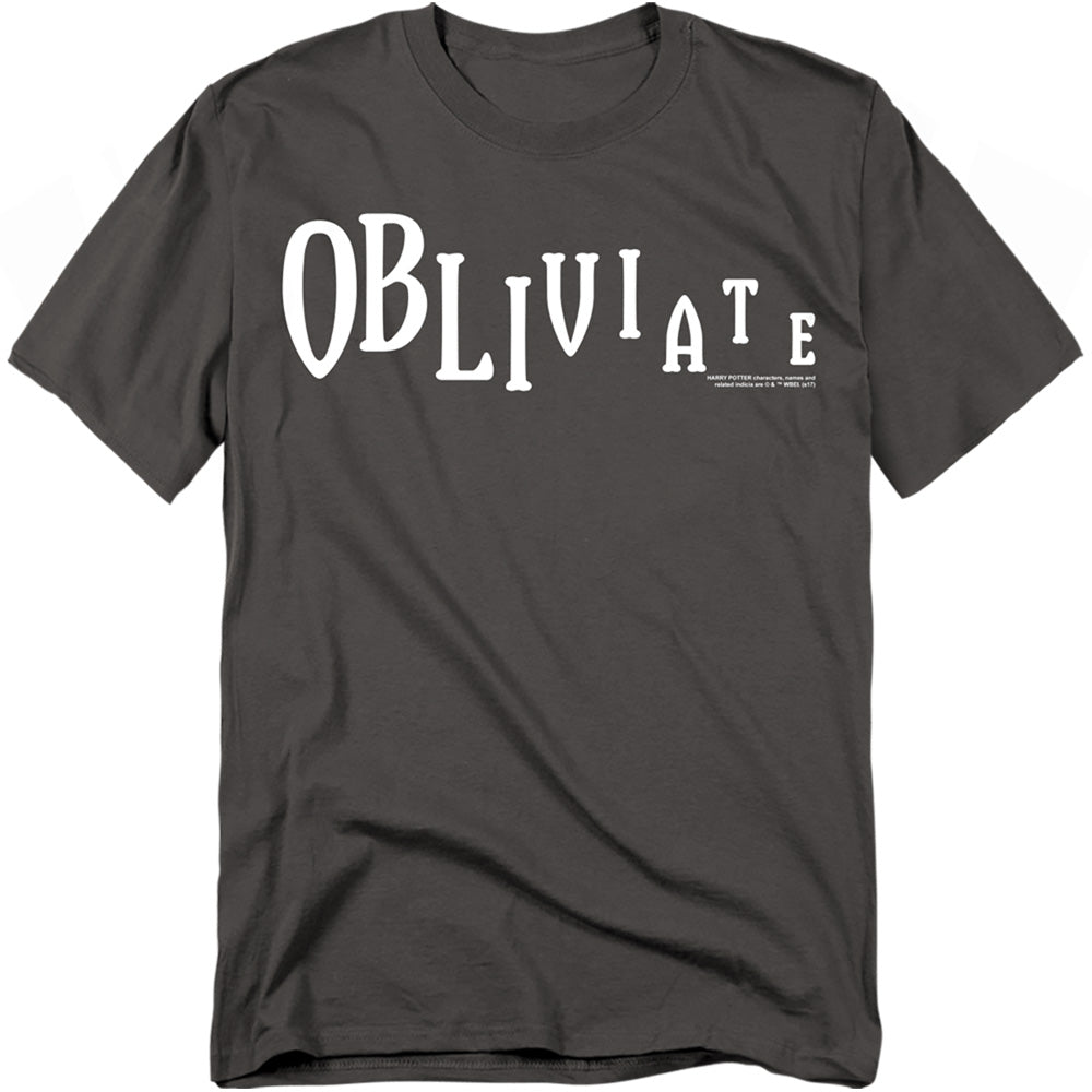Harry Potter Obliviate Mens T Shirt Charcoal Officially Licensed