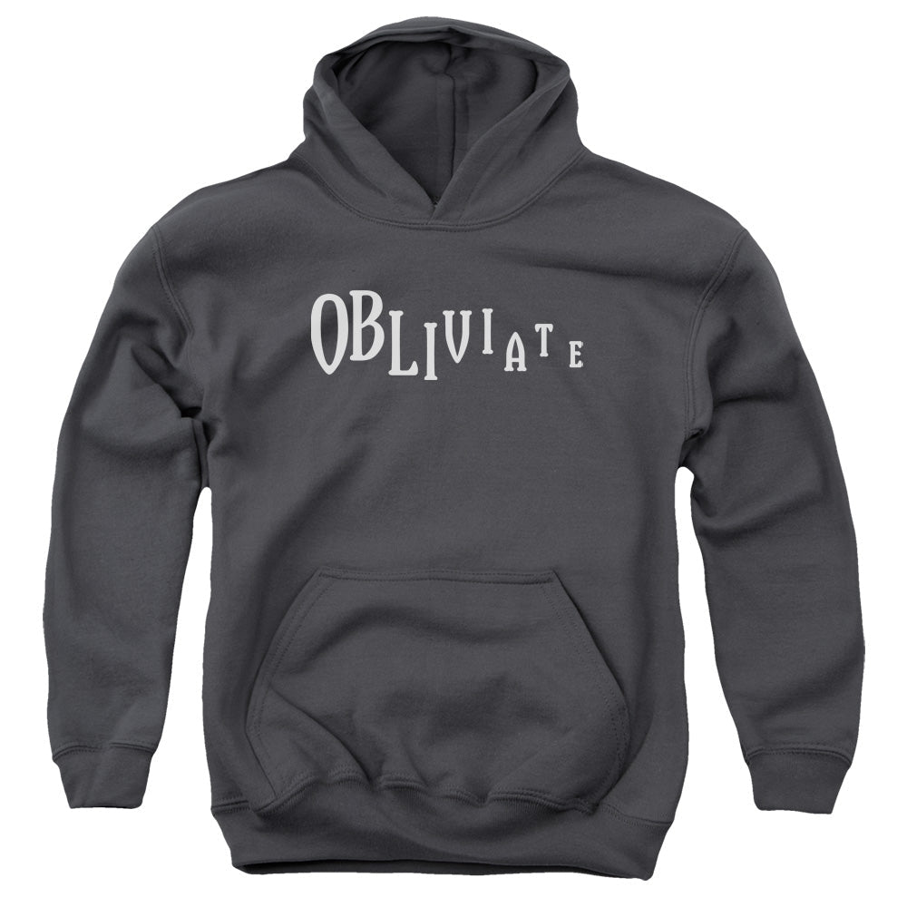Harry Potter Obliviate Kids Youth Hoodie Charcoal Officially Licensed