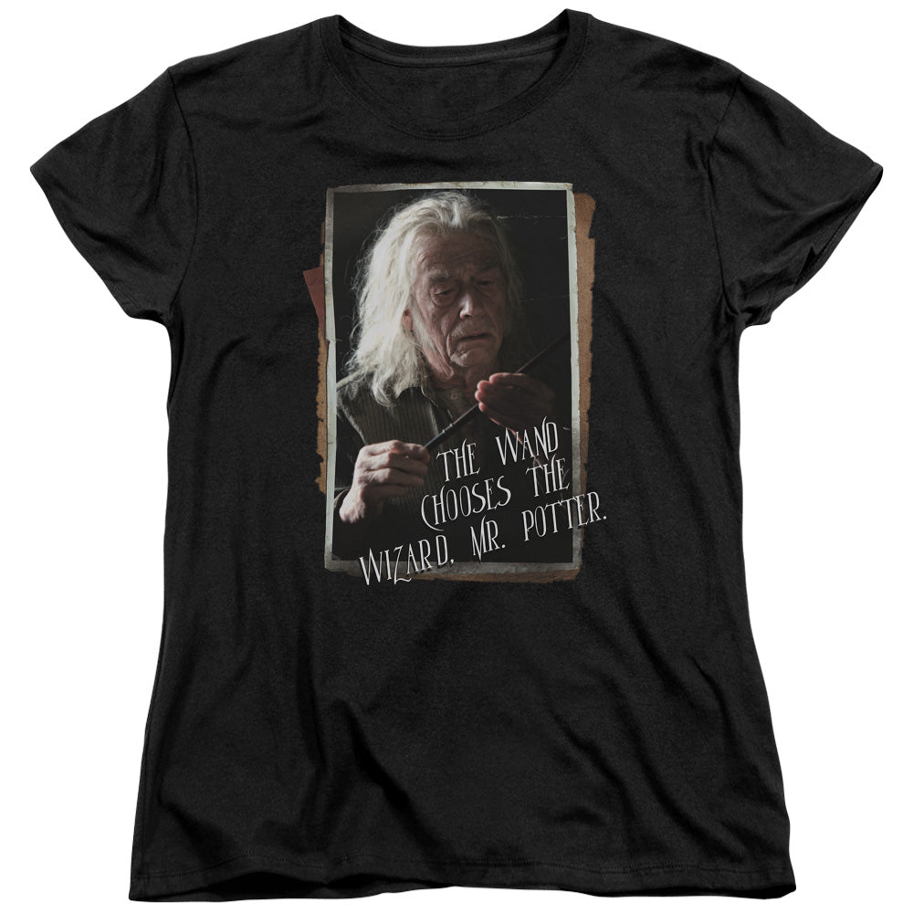 Harry Potter Olivander Womens T Shirt Black Officially Licensed