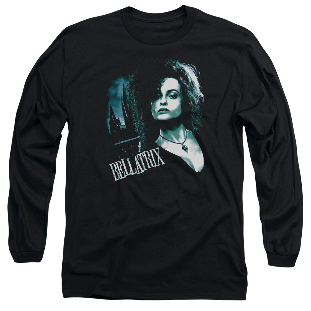 Harry Potter Bellatrix Closeup Mens Long Sleeve Shirt Black Officially Licensed Officially Licensed
