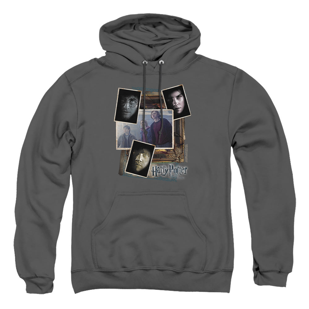 Harry Potter Trio Collage Mens Hoodie Charcoal Officially Licensed
