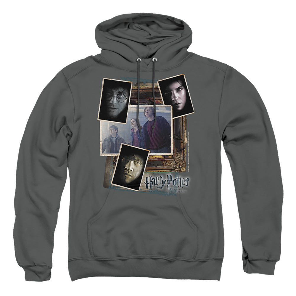 Harry Potter Trio Collage Mens Hoodie Charcoal Officially Licensed