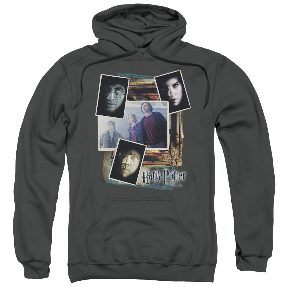 Harry Potter Trio Collage Mens Hoodie Charcoal Officially Licensed