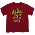 Harry Potter Gryffindor Crest Kids Youth T Shirt Cardinal Officially Licensed