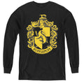 Harry Potter Hufflepuff Crest Long Sleeve Kids Youth T Shirt Black Officially Licensed
