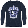Harry Potter Ravenclaw Crest Long Sleeve Kids Youth T Shirt Navy Blue Officially Licensed