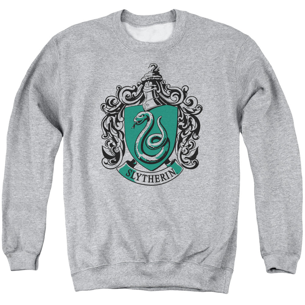 Harry Potter Slytherin Crest Mens Crewneck Sweatshirt Athletic Heather Officially Licensed