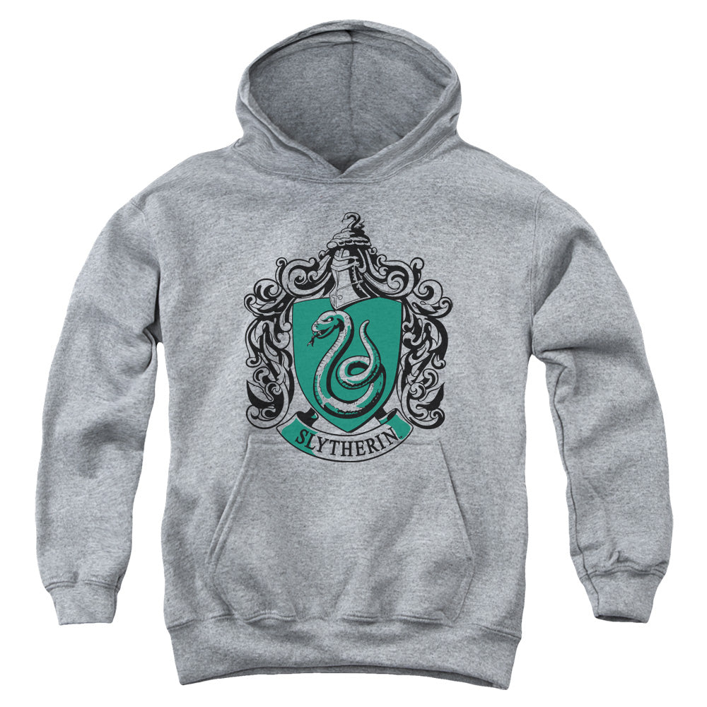 Harry Potter Slytherin Crest Kids Youth Hoodie Athletic Heather Officially Licensed