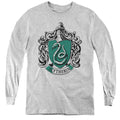 Harry Potter Slytherin Crest Long Sleeve Kids Youth T Shirt Athletic Heather Officially Licensed