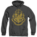 Harry Potter Hogwarts Crest Heather Mens Hoodie Black Officially Licensed