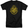 Harry Potter Hogwarts Crest Mens Tall T Shirt Black Officially Licensed