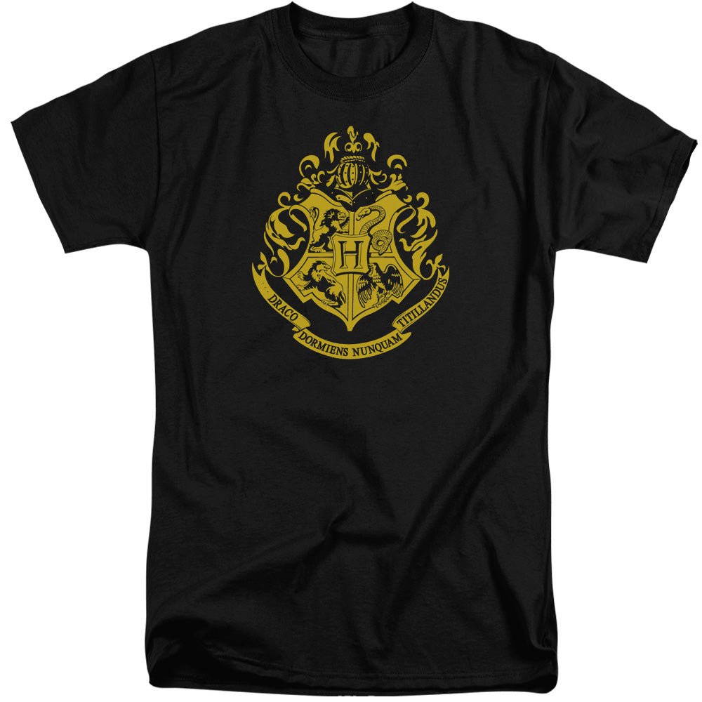 Harry Potter Hogwarts Crest Mens Tall T Shirt Black Officially Licensed
