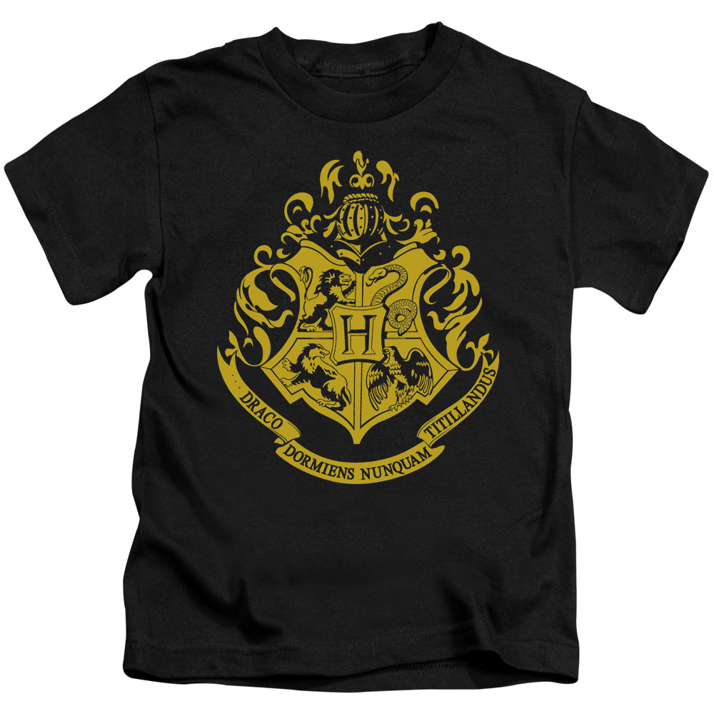 Harry Potter Hogwarts Crest Juvenile Kids Youth T Shirt Black Officially Licensed