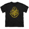 Harry Potter Hogwarts Crest Kids Youth T Shirt Black Officially Licensed