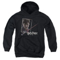 Harry Potter Harrys Wand Portrait Kids Youth Hoodie Black Officially Licensed