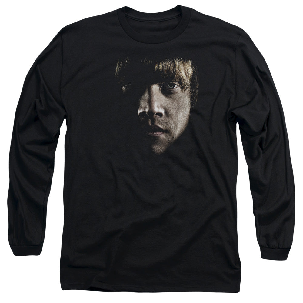 Harry Potter Ron Poster Head Mens Long Sleeve Shirt Black Officially Licensed Officially Licensed