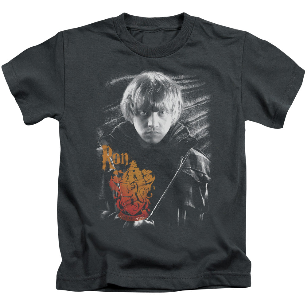 Harry Potter Ron Portrait Juvenile Kids Youth T Shirt Charcoal Officially Licensed