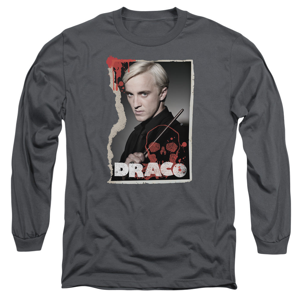 Harry Potter Draco Frame Mens Long Sleeve Shirt Charcoal Officially Licensed Officially Licensed