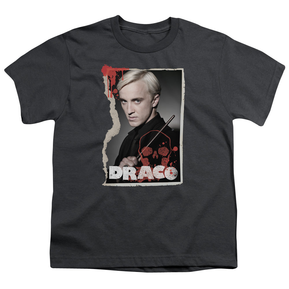 Harry Potter Draco Frame Kids Youth T Shirt Charcoal Officially Licensed