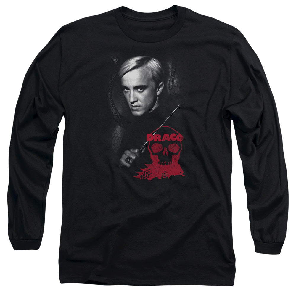 Harry Potter Draco Portrait Mens Long Sleeve Shirt Black Officially Licensed Officially Licensed