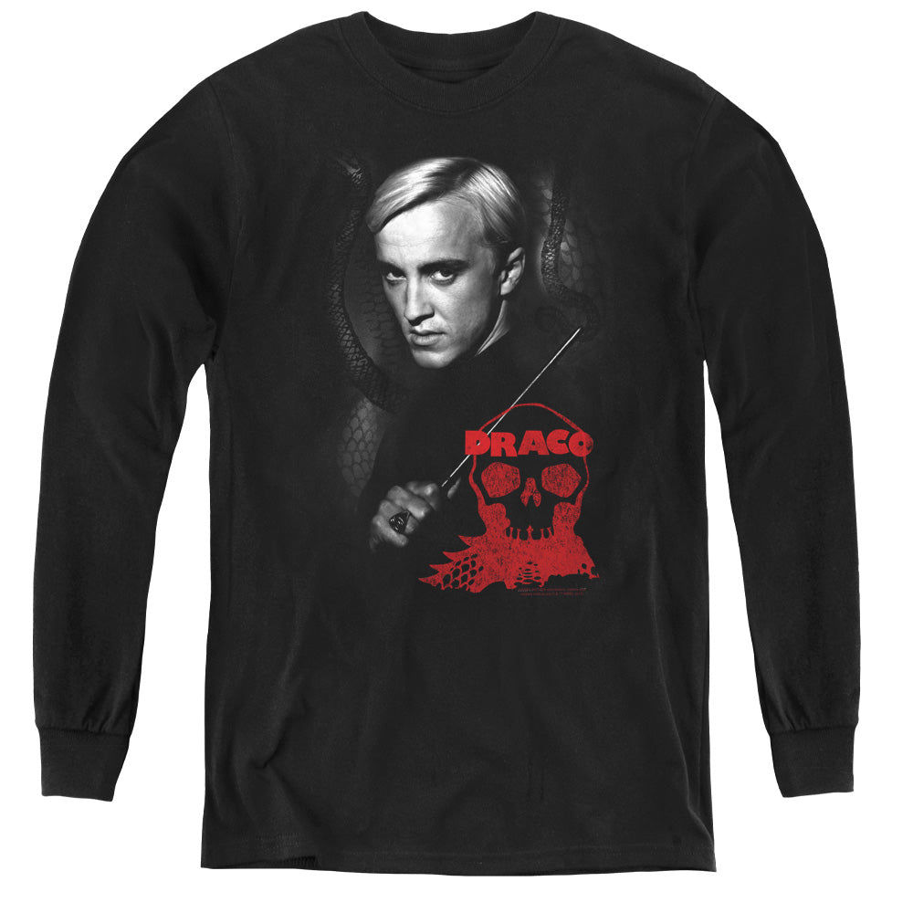 Harry Potter Draco Portrait Long Sleeve Kids Youth T Shirt Black Officially Licensed