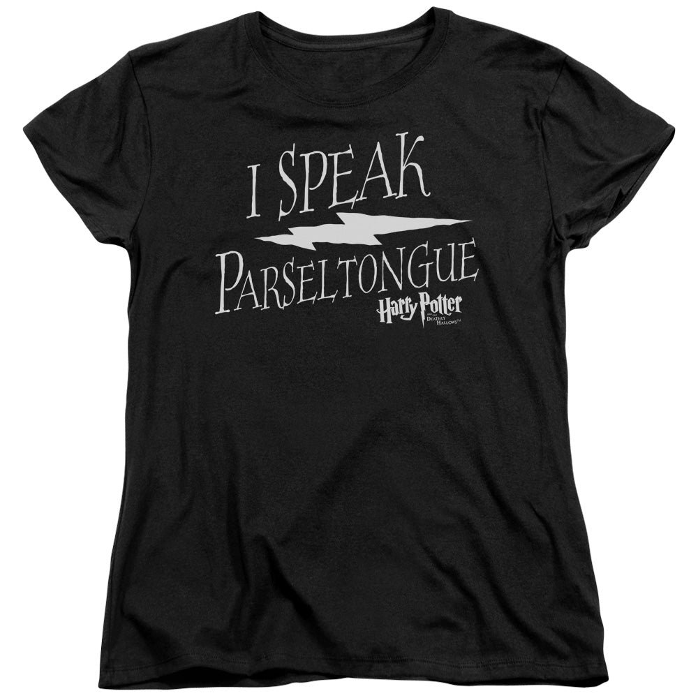 Harry Potter I Speak Parseltongue Womens T Shirt Black Officially Licensed