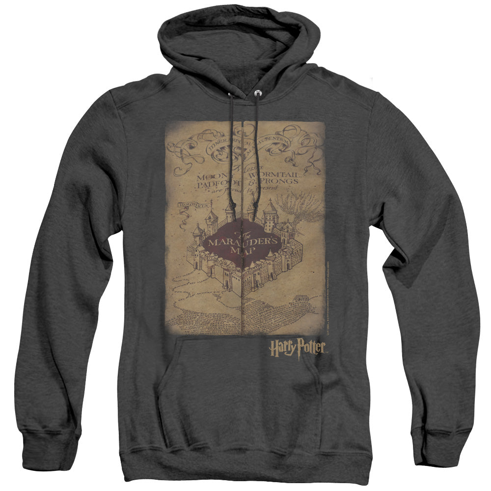 Harry Potter Marauders Map Heather Mens Hoodie Black Officially Licensed