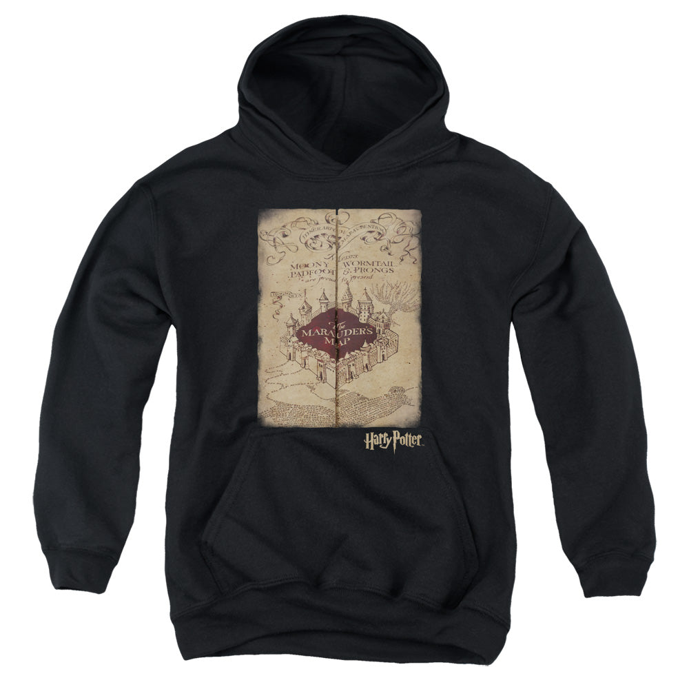 Harry Potter Marauders Map Kids Youth Hoodie Black Officially Licensed