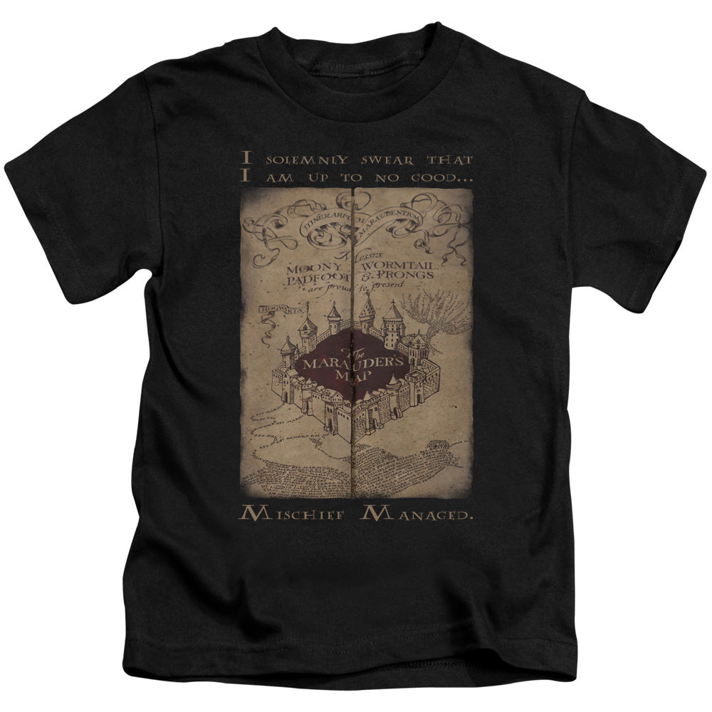 Harry Potter Marauders Map Words Juvenile Kids Youth T Shirt Black Officially Licensed