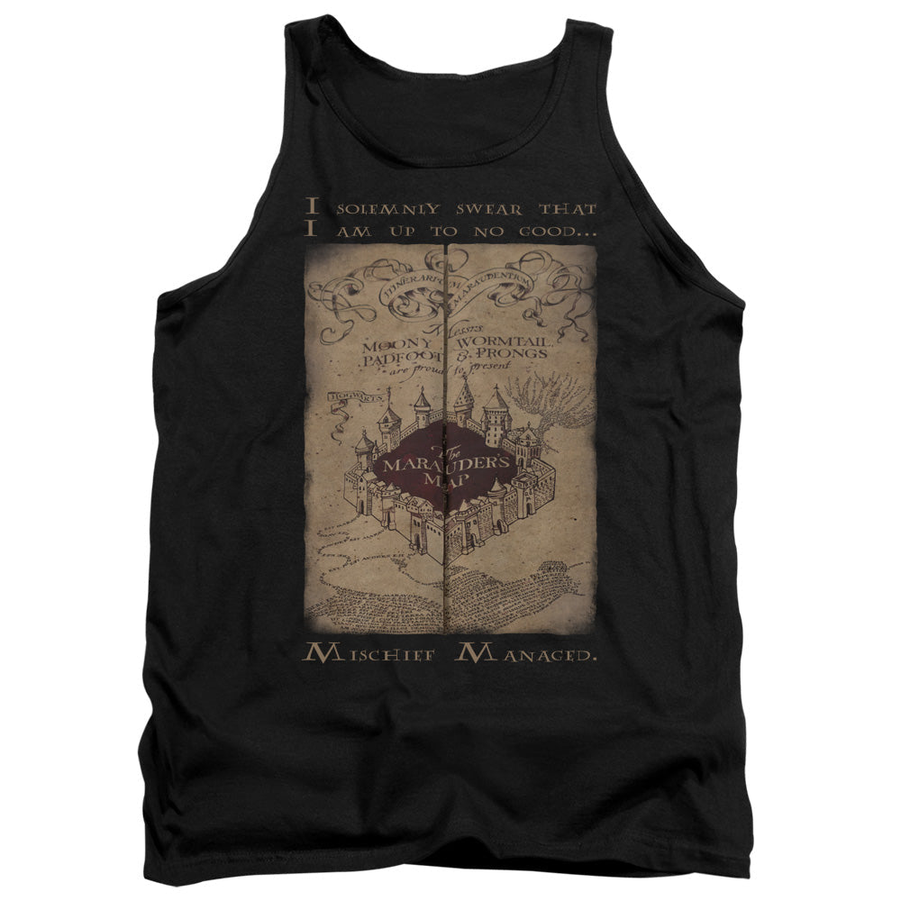 Harry Potter Marauders Map Words Mens Tank Top Shirt Black Officially Licensed