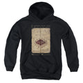 Harry Potter Marauders Map Words Kids Youth Hoodie Black Officially Licensed