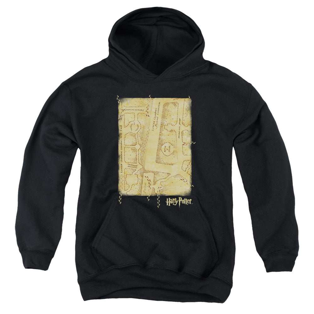 Harry Potter Marauders Map Interior Kids Youth Hoodie Black Officially Licensed