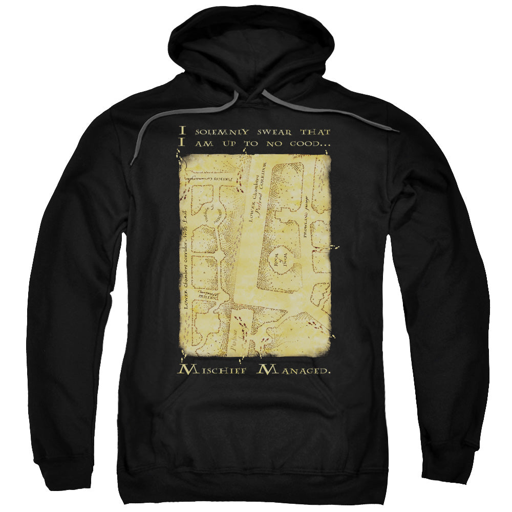 Harry Potter Marauders Map Interior Words Mens Hoodie Black Officially Licensed