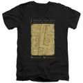 Harry Potter Marauders Map Interior Words Mens Slim Fit V-Neck T Shirt Black Officially Licensed